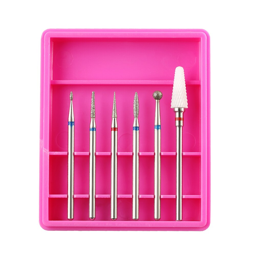 6 stücke Keramik Diamant Nagel Bohrer mischen Bits einstellen Fräsen Cutter für Manikübetreffend Elektrische Maschine Pedikübetreffend Gitter Nagel Kunst Zubehör