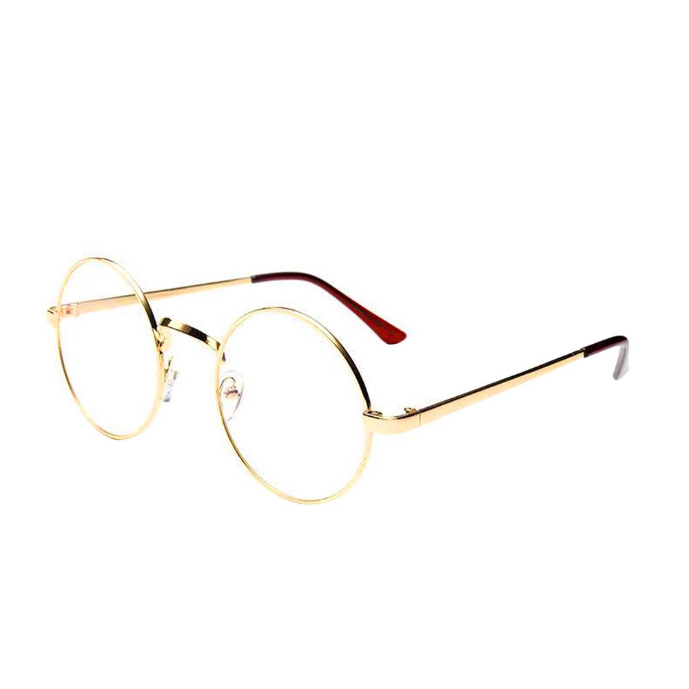 unisex klassisk årgang brille ramme rund linse flat nærsynthet optisk speil enkel metall kvinner / menn brille ramme  #40: D