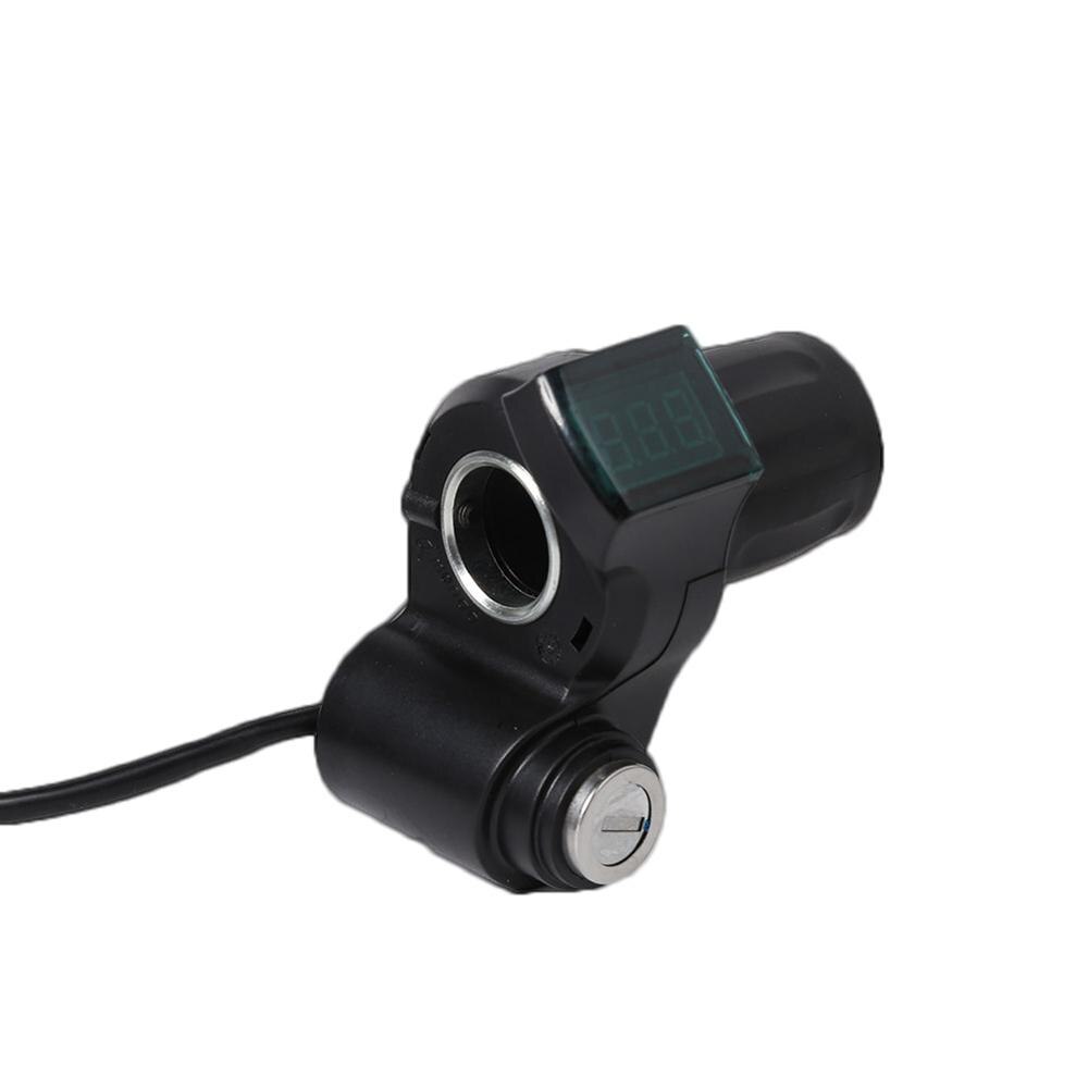 Elsykkel halvt håndledd gasshåndtak spenningsvisning e-sykkel halvgass på elsykkellås nøkkelhåndtak