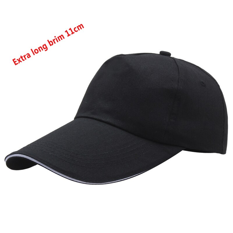 Spring Summer Super Long 11cm Brim Baseball Cap Unisex Classic Solid Color Snapback Hat Men HipHop Gorras Bone Trucker Casquette