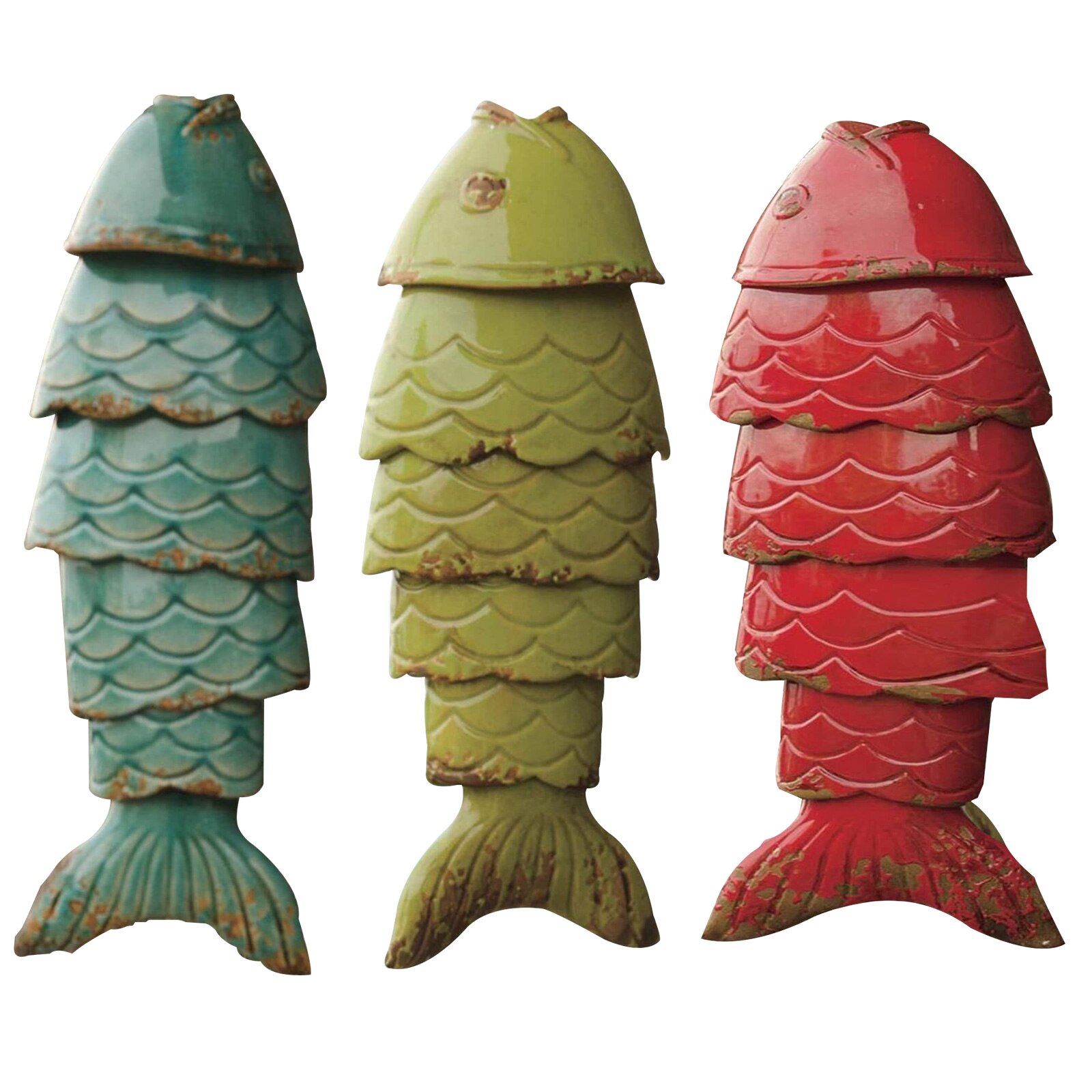 Carillón de viento de pez Koi de colores, carrillón de viento de resina para exteriores, colgante, de Navidad, decoración de jardín