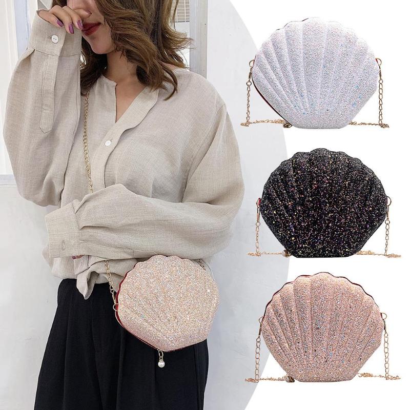 Schattige schelpentas ketting schoudertassen dames kleine pailletten feest avondtas crossbody tassen bolsas feminina mujer sac a