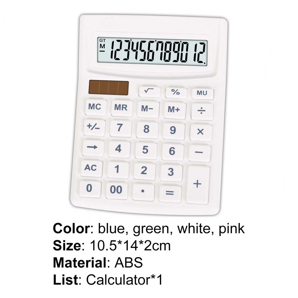 Calculator LCD Display Large Button ABS Solar Digit Handheld Calculator for Home