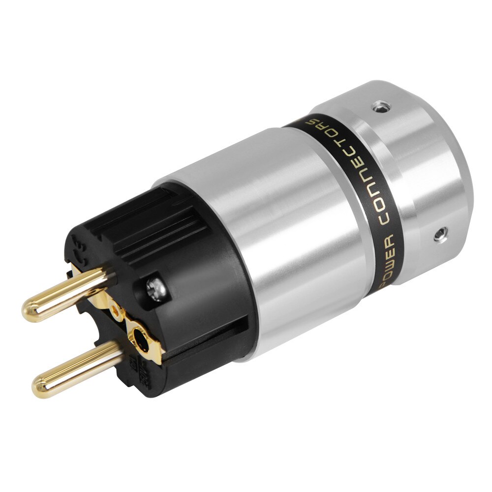 Hi-End Gold Plated Schuko Power plug IEC Connector for DIY Mains power cable: Male plug