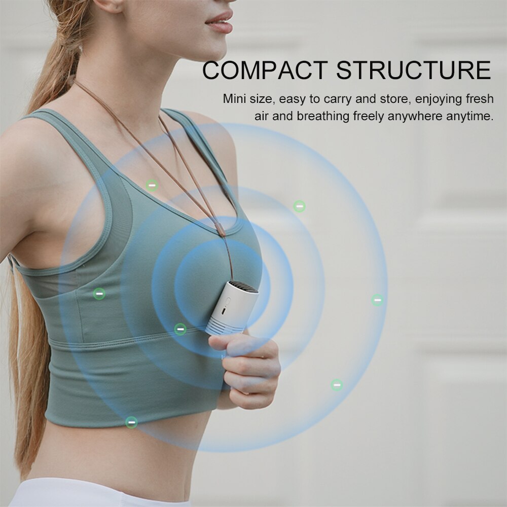 Portable Air Purifier PM2.5 Formaldehyde Removal Necklace Mini Air Freshener Air Cleaner USB Rechargeable Negative Ion Generator