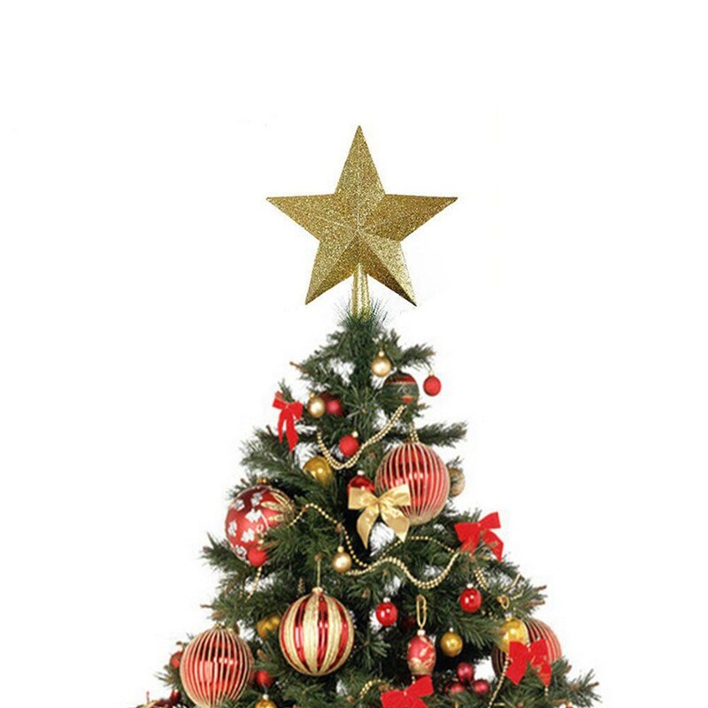 Glitrende stjerne juletræ topper splintresistent plast stjerne ornamenter juletræ dekoration festlig indretning