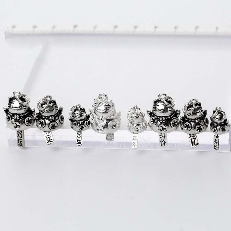 925 Sterling Silber Glück Katze Glocke Reize Multi Größe Handwerk Glück Anhänger Für DIY Schmuck Machen Materialien