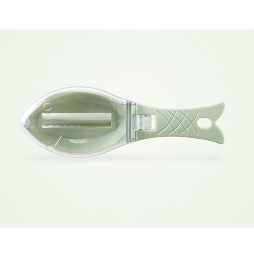 Fish Skin Brush Fish Scales Graters Scraper Fish Seafood Peeler Brush Graters Fast Remove Knife Cleaning Peeler Tools With Lid: light green