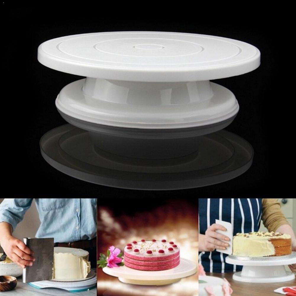 Roterende Anti-Slip Ronde Plastic Taart Plaat Draaitafel Keuken Tool Bakken Rotary Diy Cake Tafel Taart Stand Decorating