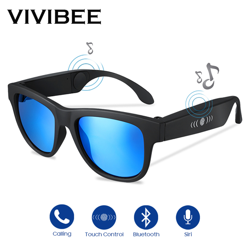 VIVIBEE Bone Conduction Sunglasses Music Zungle Trending Products Smart Men Women Polarized Audio Sun Glasses