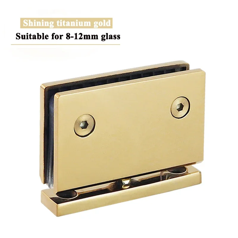 Glass door pivot hinge 360 degree rotation SS304 die-casting shower hinge Display cabinet upper and lower hinge: Gold