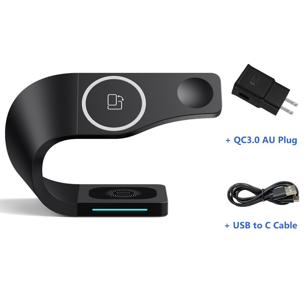 15w magnetische schnelllade-dockingstationen für iphone 13, 13 pro, 12 pro max , 4 in, 1 , airpods pro und iwatch  se 6, 5, 4, 3.: Schwarzer au-stecker