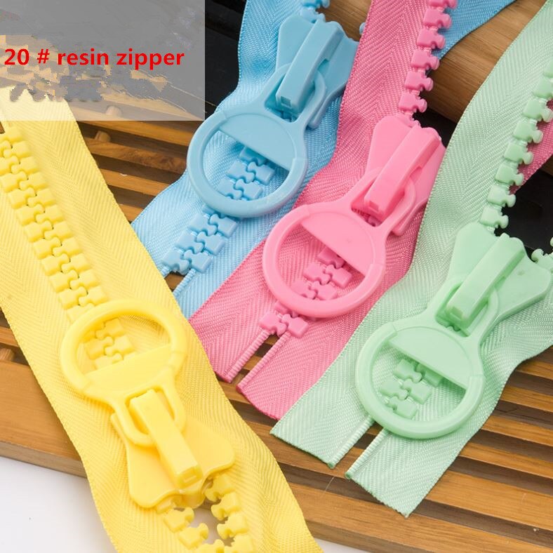 Extra large zipper 20# 25 cm Open at both ends Resin Zippers Pull Ring Zip for Sewing Bags clothes