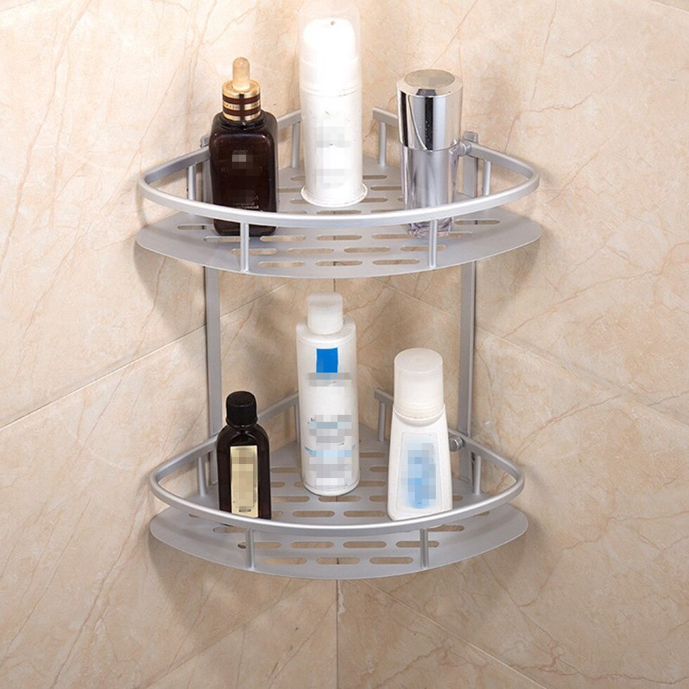 Trekant bruser hjørne badeværelse hylde opbevaring kurv holder aluminium caddy rack etagere tipi salle de bain murale douche rek