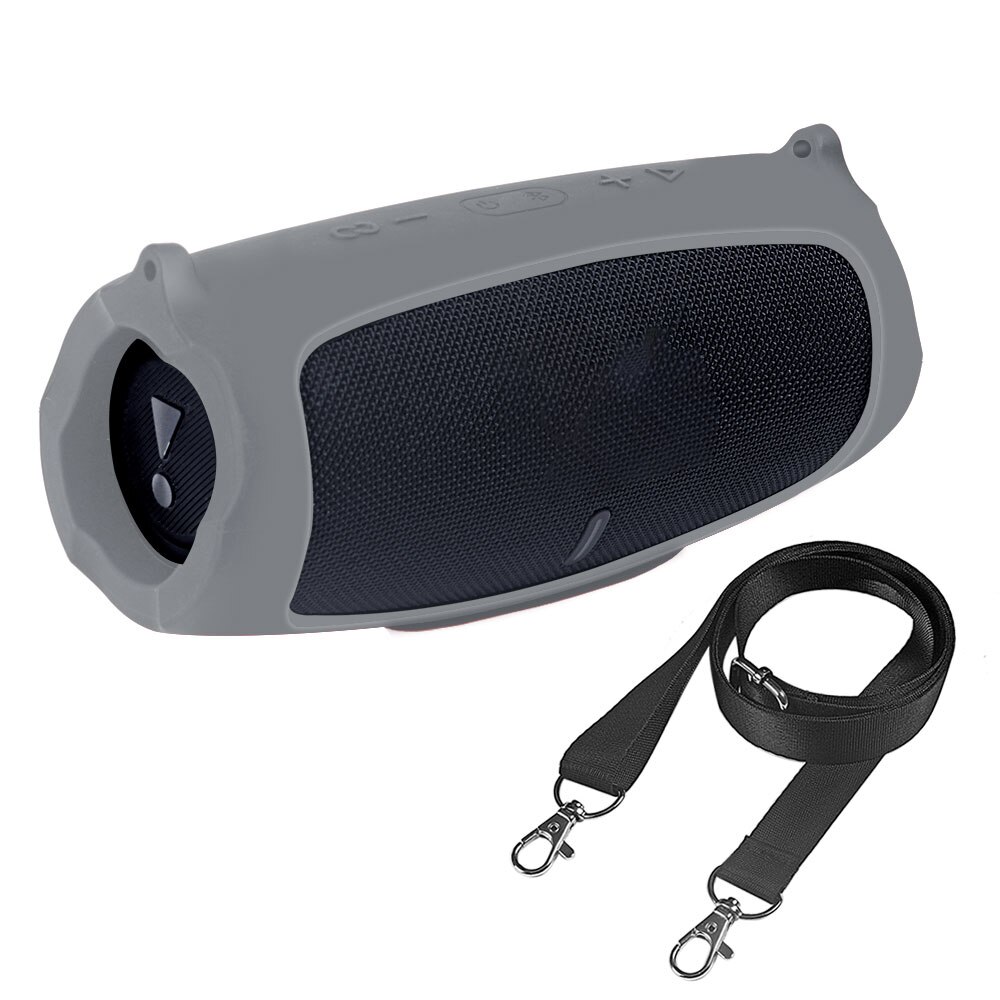 Étui de voyage en Silicone avec sangle pour JBL Charge 5, housse de protection, sans fil, Bluetooth, accessoires pour haut-parleurs compatibles: Grey
