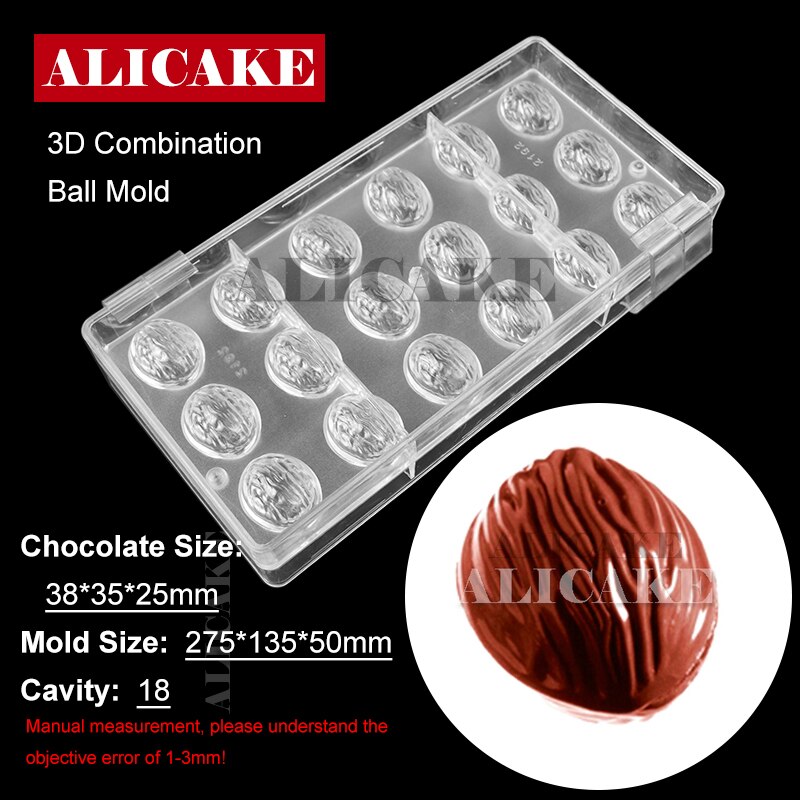 3D Polycarbonaat Chocolade Mallen Gereedschap Lade Vorm Mal Voor Chocolade Bar Cakevorm Zoetwaren Bakken Gebak Bakkerij Gereedschap: 2192AB