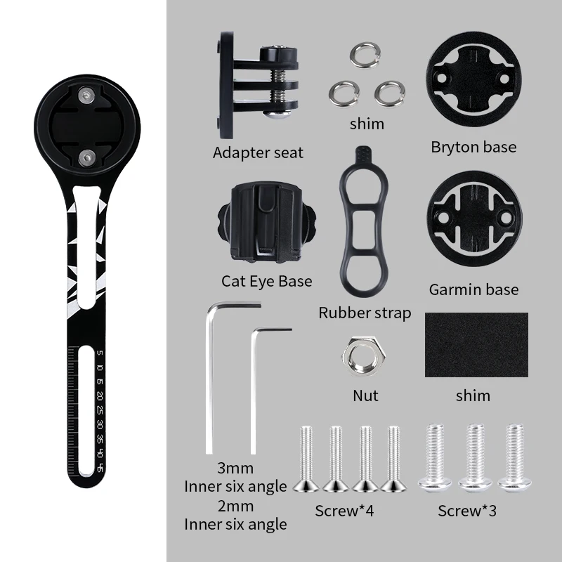 Integrierter Fahrrad-Tachometer, Kilometerzähler, Stoppuhr, GPS-Ständer, Rennrad-Lenker, Computer-Halterung für Garmin / Bryton