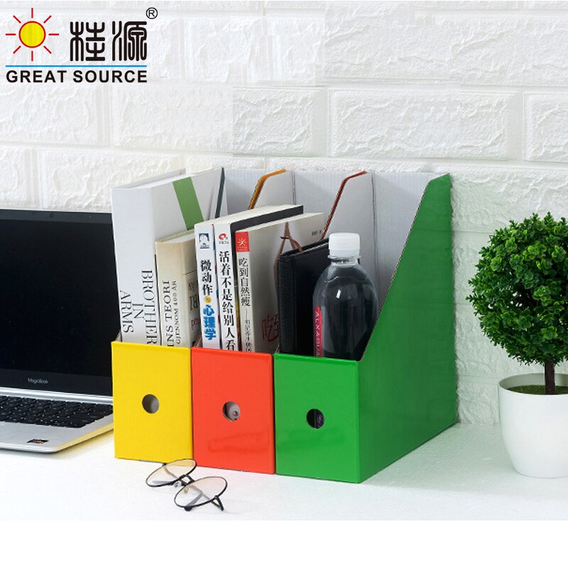 Składany pojemnik na dokumenty pudełko na gazety 5 kolorów na grupę blatowy Organizer falisty magazyn Bookend ffice materiały piśmienne (5szt)