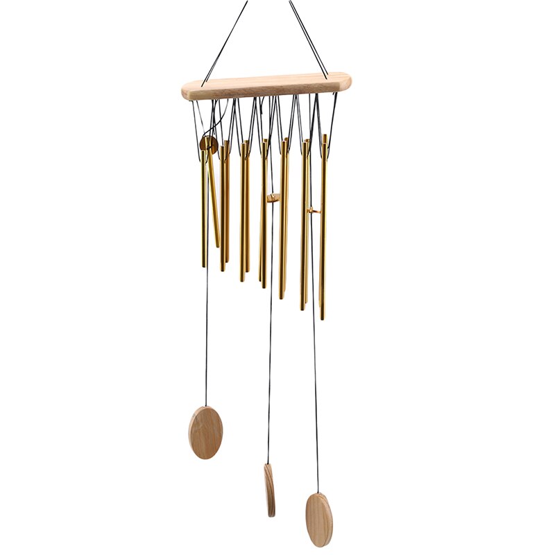 Metal Tubes Solid Wood Anti Rust Sound Antique Wind Chimes Bells Indoor Outdoor Yard Hanging