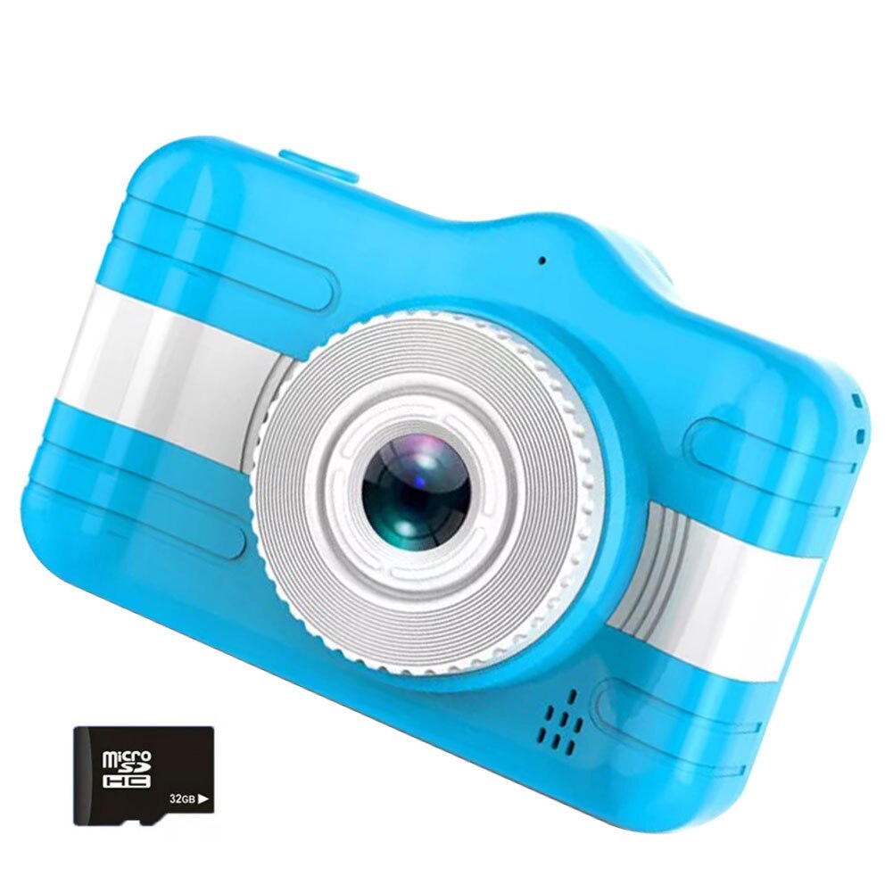 Kind Camera Digitale Camera 3.5 Inch Leuke Cartoon Camera Speelgoed Kinderen 12MP 1080P Foto Video Camera Voor kids: Blue and 32 SD Card