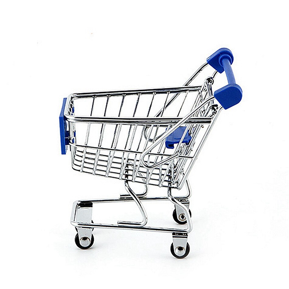 Mini Supermarkt Winkelen Trolley Telefoon Houder Bureau Opslag Speelgoed Winkelwagen Baby Speelgoed Handcarft Winkelwagen