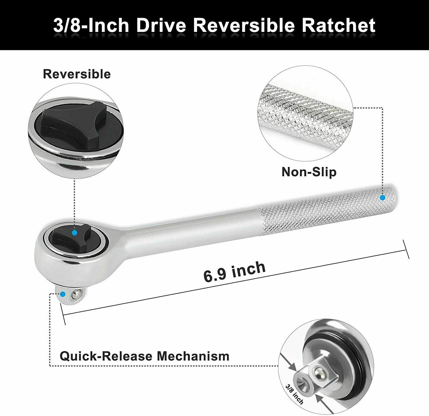 1/4-Inch Drive Socket Ratchet Wrench Socket Bit Combination Tools Kit 40 Pcs