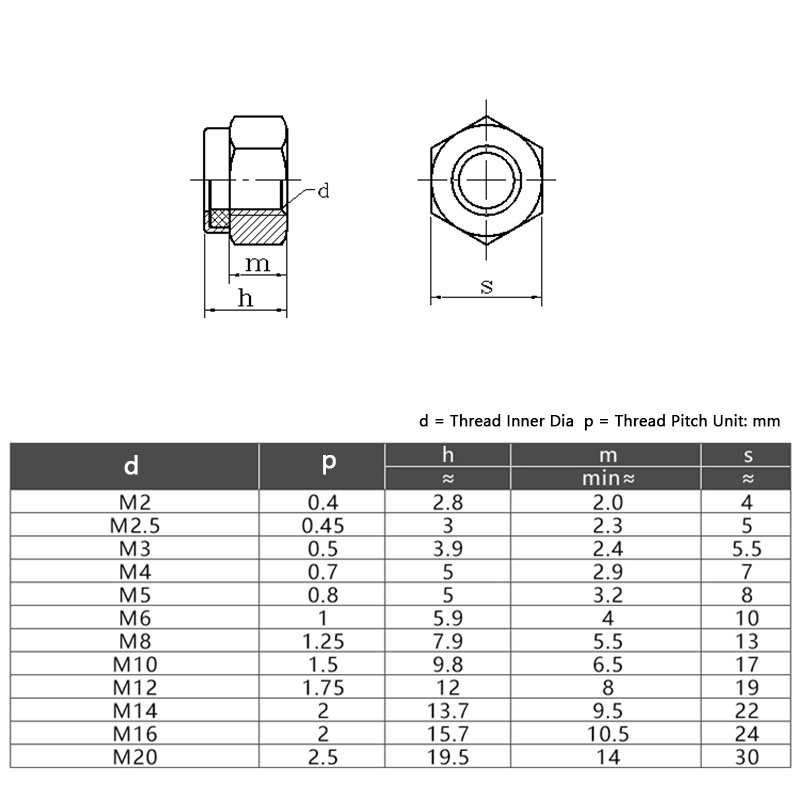M4 M5 M6 M8 M10 M12 304 Stainless Steel Left Hand Thread Anti-loosening Nut Anti-threaded Left Thread Self-locking Non-slip Nut