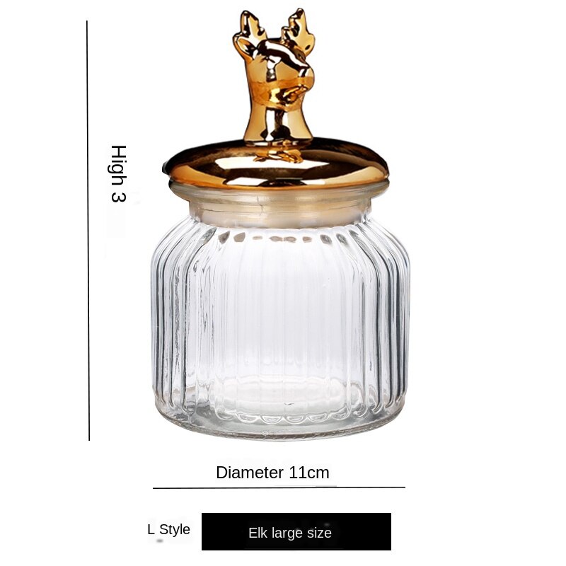 Réservoir de stockage scellé plaqué or de style européen, pot de lait en poudre pour bébé, matériau en verre, caddie à thé, café, boîte de rangement, ZL866: Colour 12