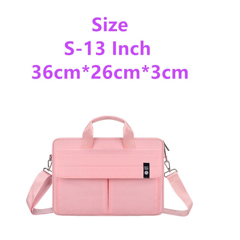 Frauen Männer Laptop Tasche Notizbuch-tasche Aktentasche für 13 15 15,6 Zoll Computer Multifunktions Handtaschen Schulter Tasche Totes: S-13 Zoll-Rosa