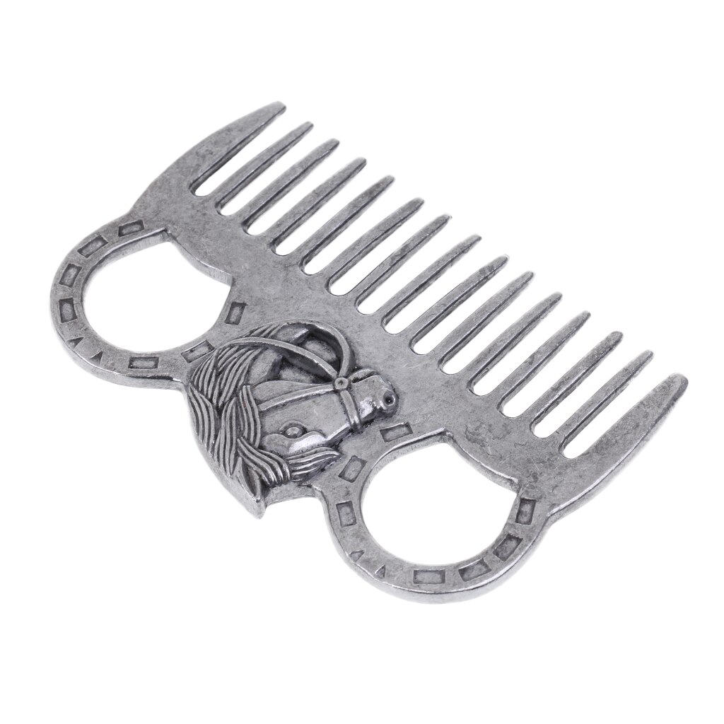 Stainless Steel Horse Comb Metal Curry Brushing Cleaning Tool Equestrian
