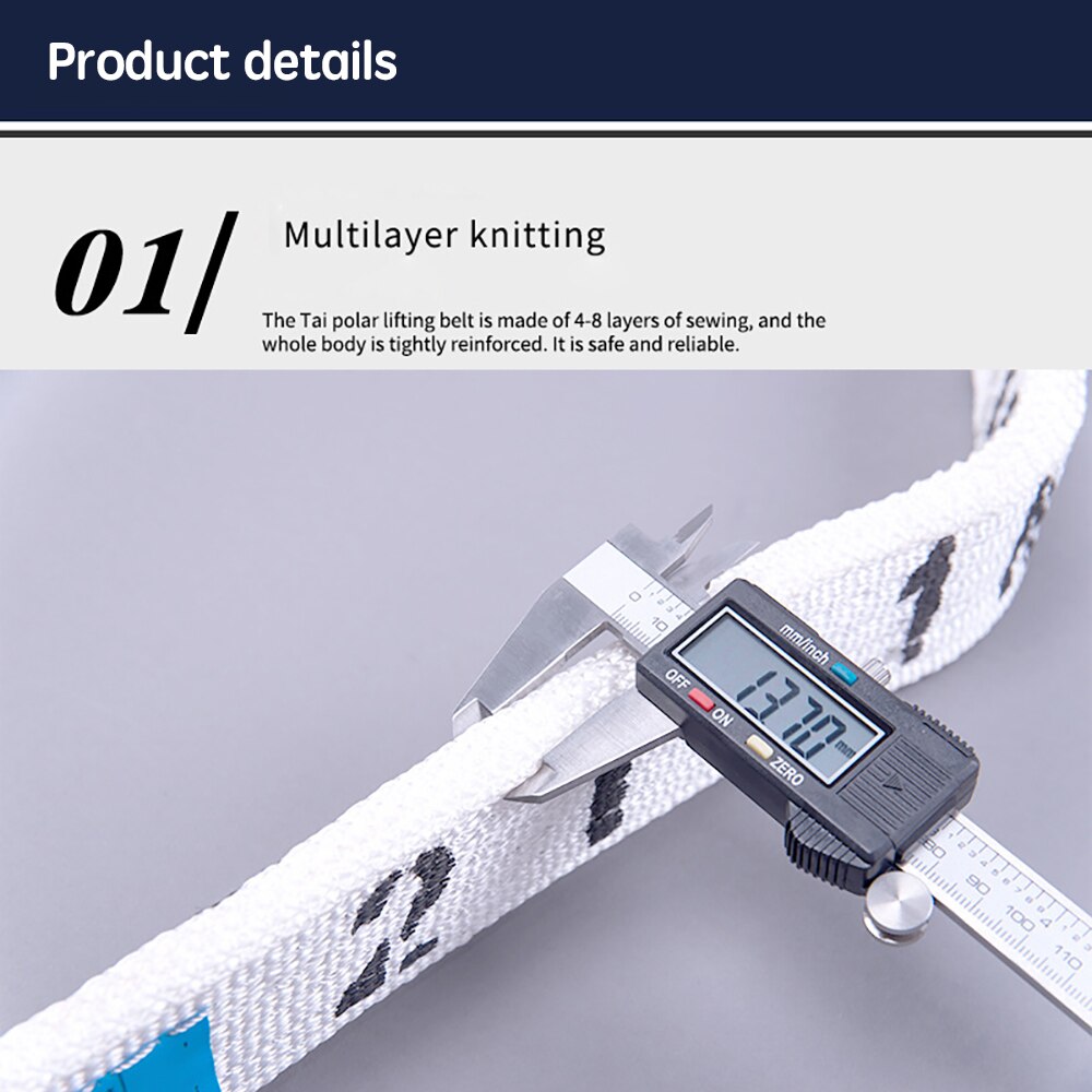 3T White Flat Lifting Webbing Sling Industrial High Strength Cargo Hoisting Belt Webbing Tape Belt Sling Fabric Strap