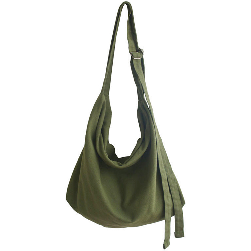 Teenager High Street Canvas Fabric Big Capacity Slouchy Bag 2022 Female Large Size Casual Soft Cotton Cloth Shoulder Bag