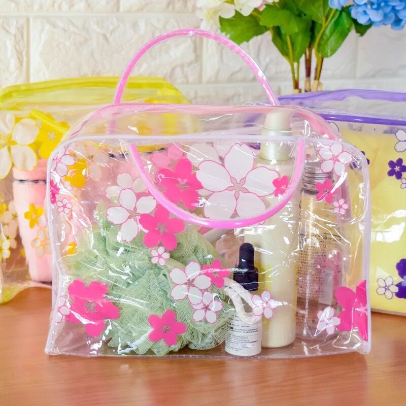 Bolsas organizadoras de plástico transparente para cosméticos, neceser de viaje informal para maquillaje, impermeable, artículos de aseo personal, almacenamiento de baño