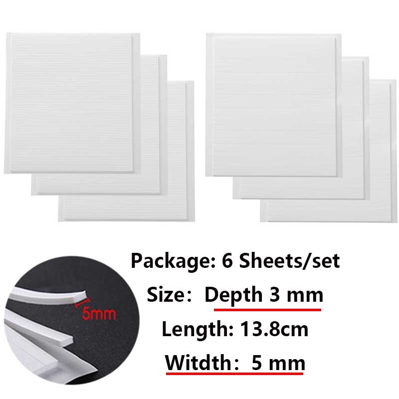 Bande adhésive Double face 3D en mousse, 3mm de profondeur, 5mm / 3mm de largeur, pour bricolage, fabrication de cartes Shaker, fournitures d&#39;artisanat pour Scrapbooking: 2 sets 5mm