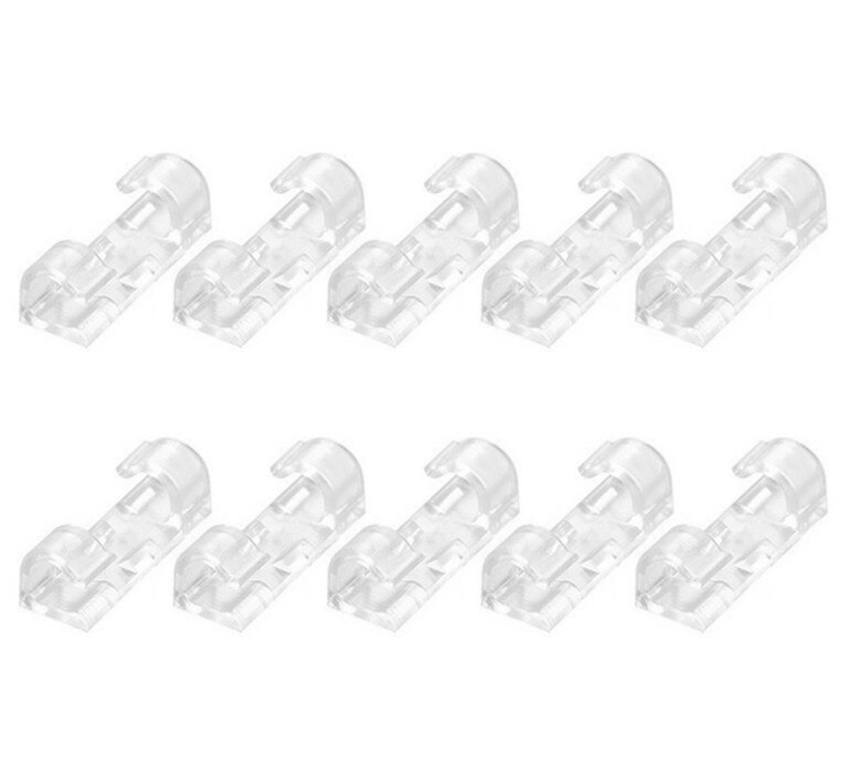 10pc Home Office Storage Black/white/transparent Self-adhesive Desktop Cable Organizer Fixing Clamp Cable Protector Organizer
