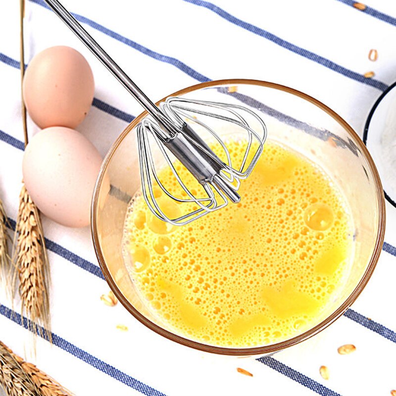 Fouet portatif Semi-automatique en acier inoxydable, ustensile de cuisine ménager