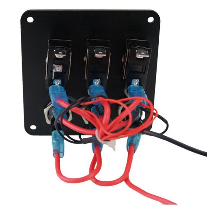 3 Gang Marine Toggle Switch Panel With LED Light DC 12V-24V Fused ON/OFF Overload Control Switch Panel For Boat RV