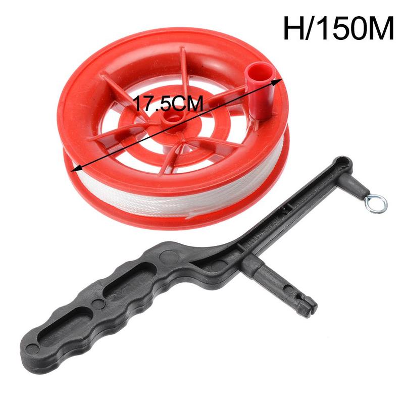 30-180M Twisted String Line Red Wheel Kite Reel Winder Outdoor Toy Kite Accessory Kite Line Wheel Spring Summer Toy Kite Handle: 150m 17.5cm