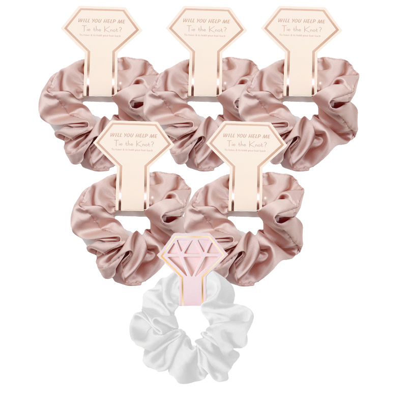 12/6 pezzi regali per damigelle d'onore di nozze cravatte per capelli da damigella d'onore nastri per occhiali da suola a forma di cuore addio al nubilato addio al nubilato bomboniere: Kaki scuro