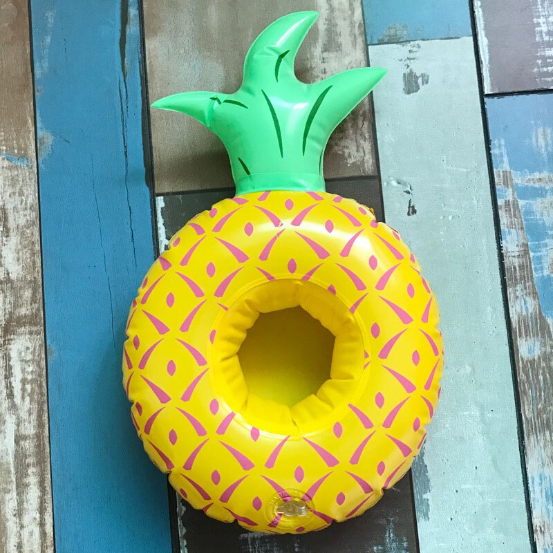Tecknad uppblåsbar mini kopp kudde kokosnöt ananas vatten uppblåsbar leksak foto av vatten flytkoppen: 3