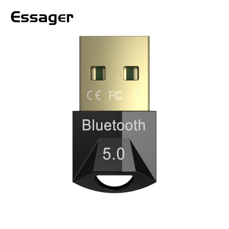 Essager USB Bluetooth 5.0 Adapter Dongle For PC Computer Wireless Mouse Keyboard PS4 Aux Audio Bluetooth 5 Receiver Adapter: Default Title