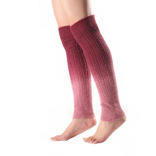 SALES! Gradient Knee High Women Boot Socks Winter Knitted Footless Leg Sleeve Warmer Women's Leg Warmer Winter Warm: Red