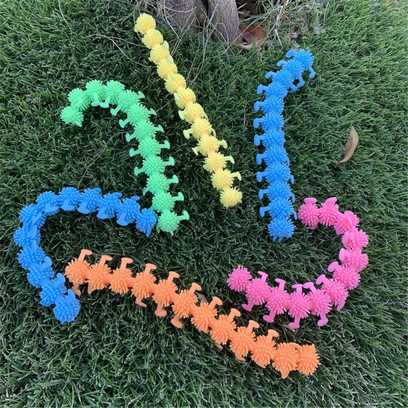 3Pcs Worm Noodle Stretch String Tpr Touw Anti Stress Speelgoed String Fidget Autisme Vent Speelgoed