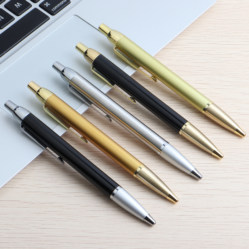1/10/PCS Kugelschreiber Presse Stil Kommerziellen Metall Kugelschreiber Für Schule Büro Core Automatische Kugelschreiber Tinte schwarz Blau