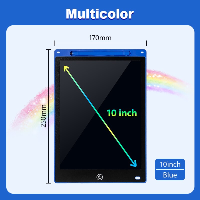 8.5/10/12 Inch Electronic Drawing Tablet LCD Screen Writing Board Children Toys Digital Graphic Painting Handwriting Pad: blue 10inch color