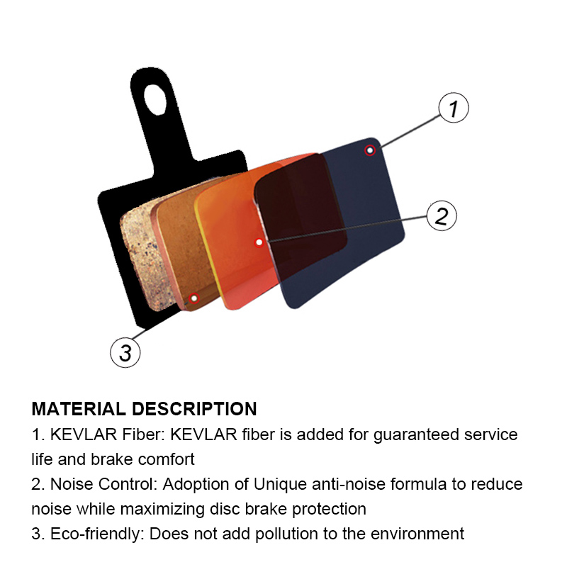 BIKEIN 4 Pairs MTB Bike Resin Disc Brake Pads For Shimano M375 M395 M416 M445 M446 M485 M495 M515 M525 Auriga Pro