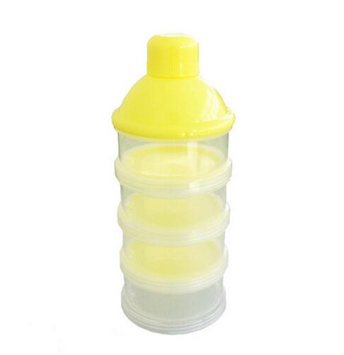 Contenitori e scorte Portatile Del bambino Alimentazione infantile Latte in Polvere e Cibo Contenitore di Bottiglia di 3 Celle della Griglia Pratico scatola di Alimentazione: giallo