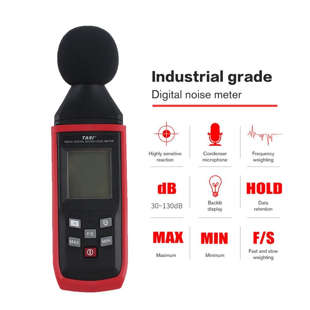 TA8151 Digital Sound Level Meters 30~130dB Decibel Meter Logger Noise Detector Digital Noise Audio Diagnostic Tool