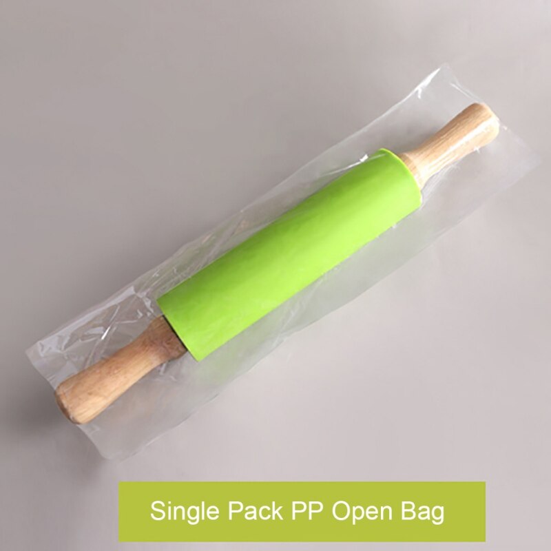 3 Sizes Non-Stick Wooden Handle Silicone Rolling Pin Pastry Dough Flour Roller Kitchen Baking Cooking Tool Household Rolling Pin