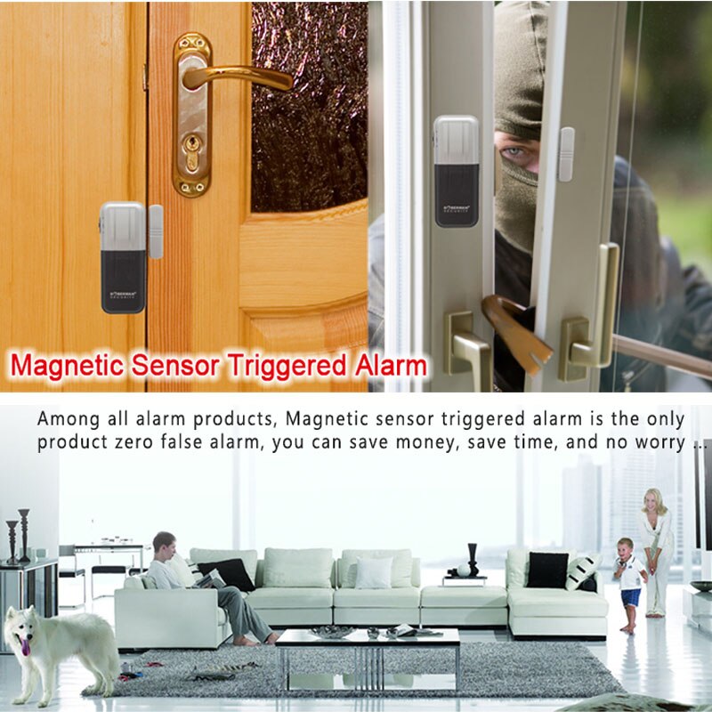 4pcs Security Magnetic Door Window Alarm Sensor Detector Security Alarm Sensor Alarma for Home Security Warning Burglars